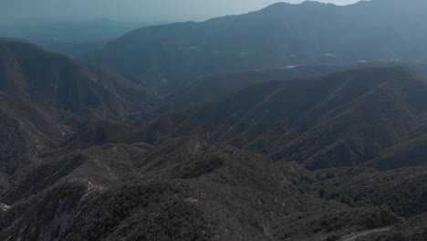 drone shot through the mountains in angeles national forest in los angeles