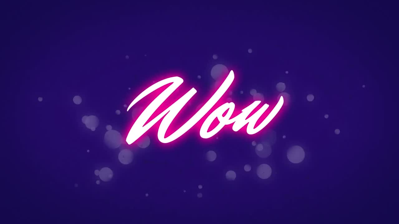 animación del texto wow sobre las formas