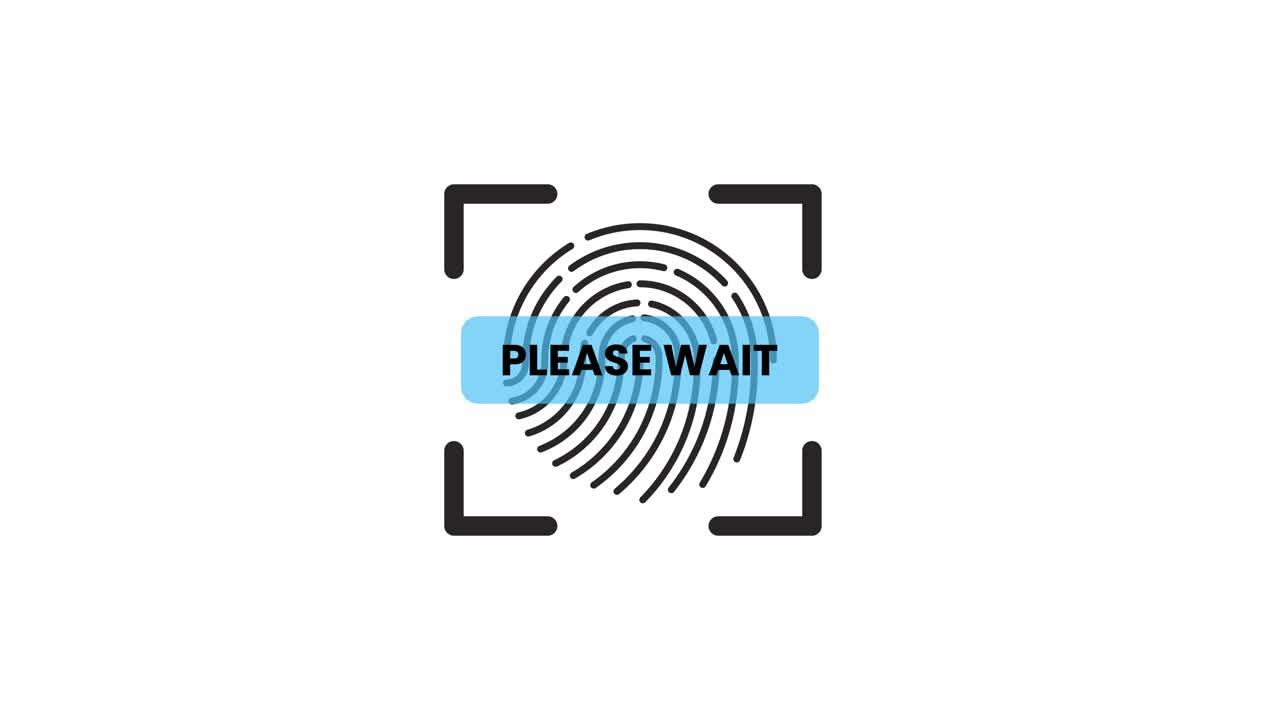 Animated Fingerprint Scan with Please Wait Message