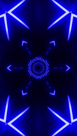 vj loop blue neon kaleidoscope. vertical looped video