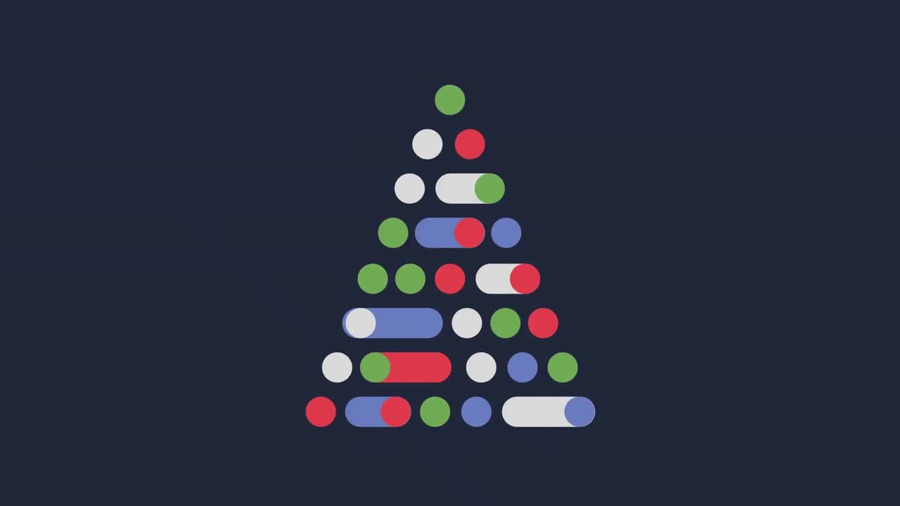 검은 바탕에 있는 크리스마스 트리의 애니메이션