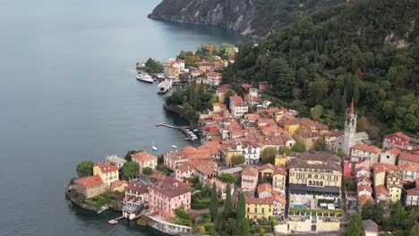 flying above varenna, lake como, italy