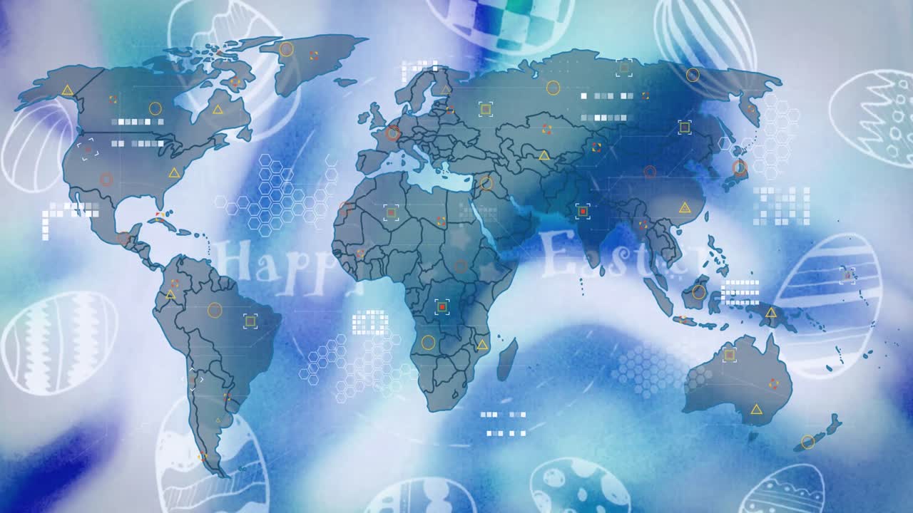 анимация икон яиц на карте мира