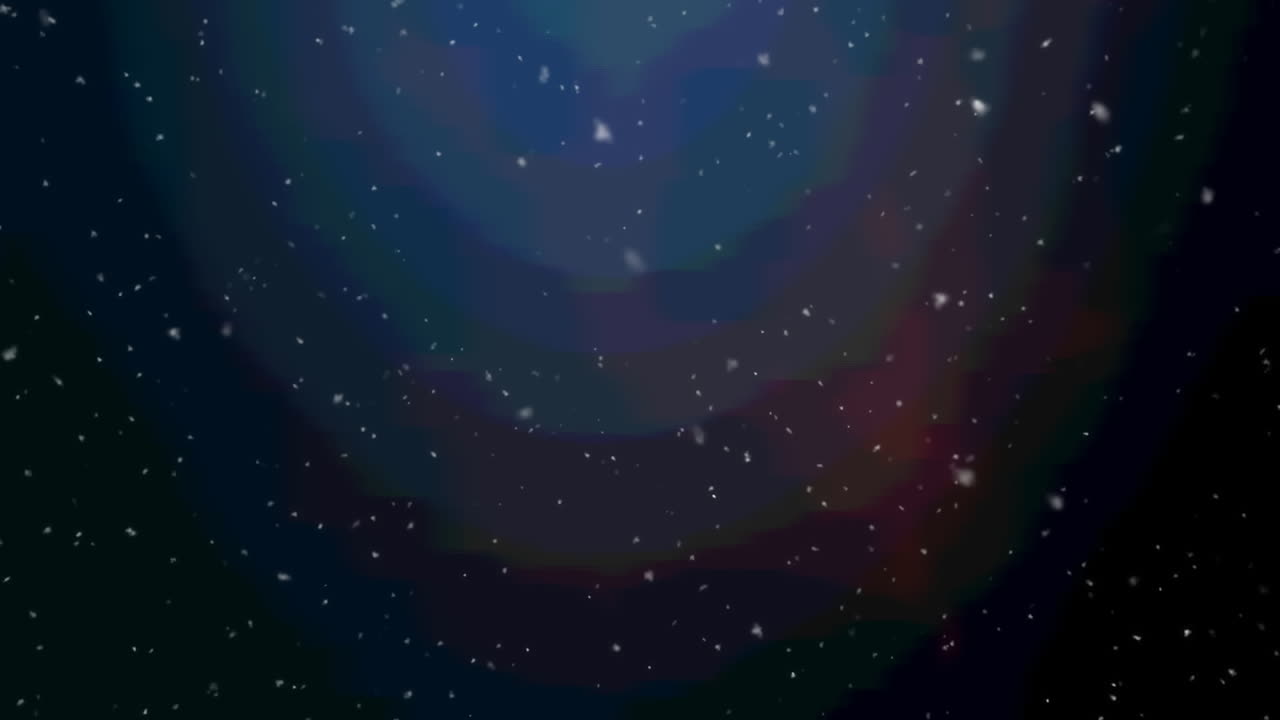 파란색 배경에서 움직이는 여러 개의  ⁇  점의 애니메이션