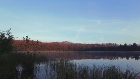 Fast-moving-time-lapse-of-foggy-lake