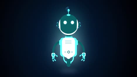 Animation-Des-KI-Robotersymbols-Auf-Schwarzem-Hintergrund