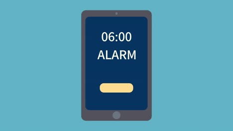 animation of smartphone alarm : loop