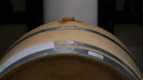 close-up of a wine barrel