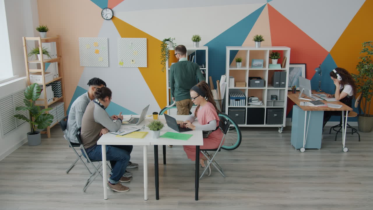 Creative Team Working in a Colorful Office