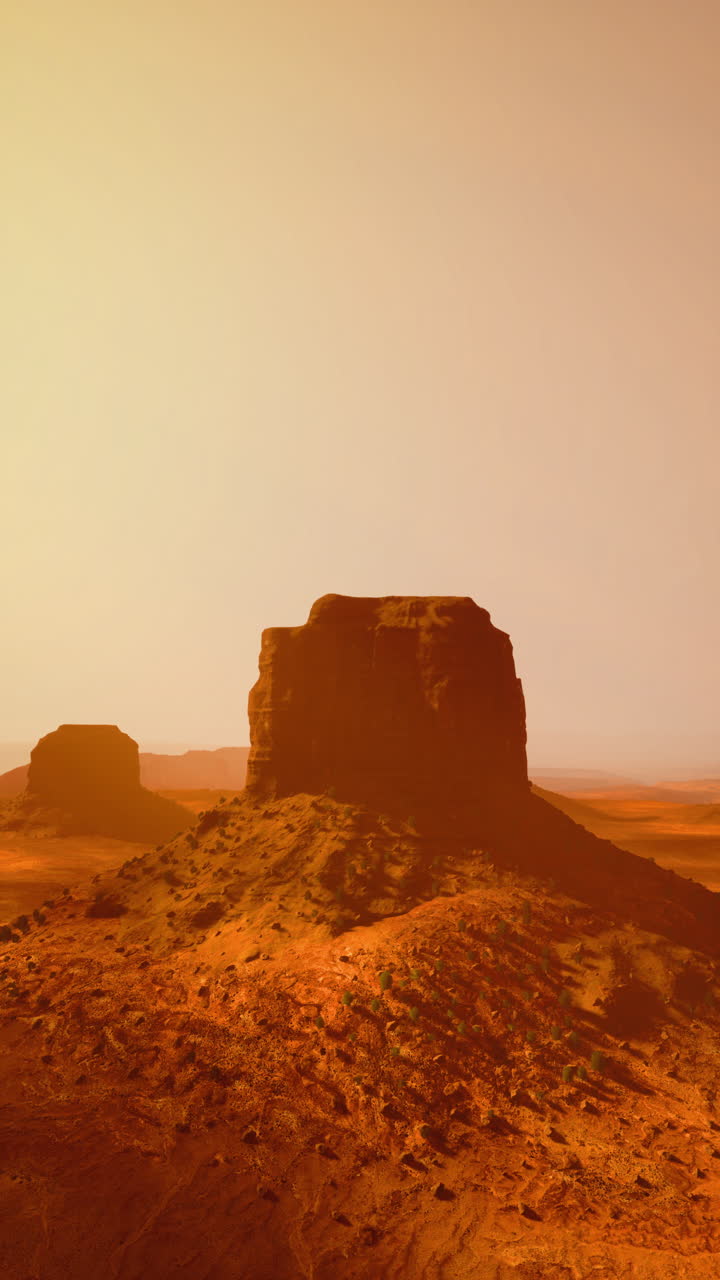 Tramonto su una mesa desertica nella Monument Valley