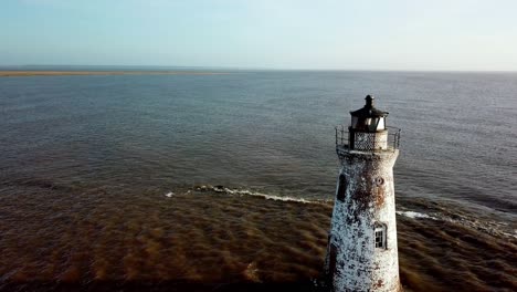 aerial cockspur island lighthouse, tybee island georgia, cockspur georgia