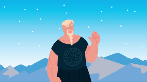 scandinavian male viking character animation