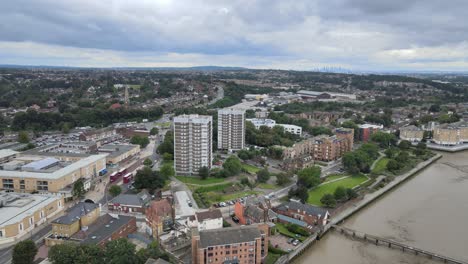 erith kent uk drone footage of town and river thames