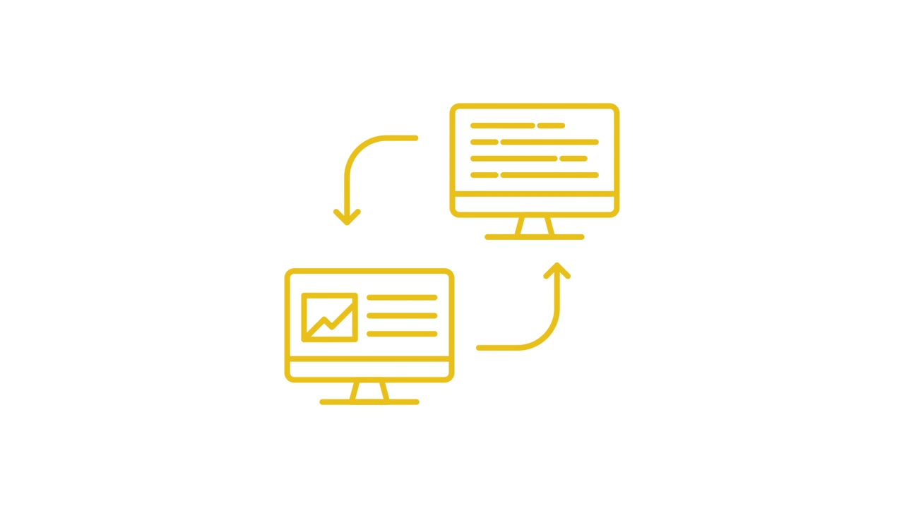 Animated Icon of Two Computers Exchanging Data