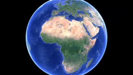 guinea with flag. 3d earth in space - zoom in guinea outer