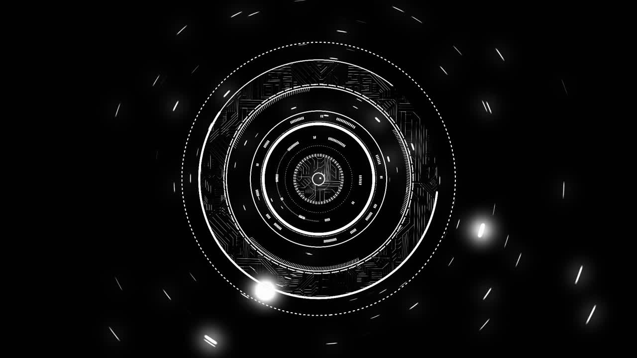 анимация нескольких белых кругов, вращающихся над белыми пятнами на заднем плане