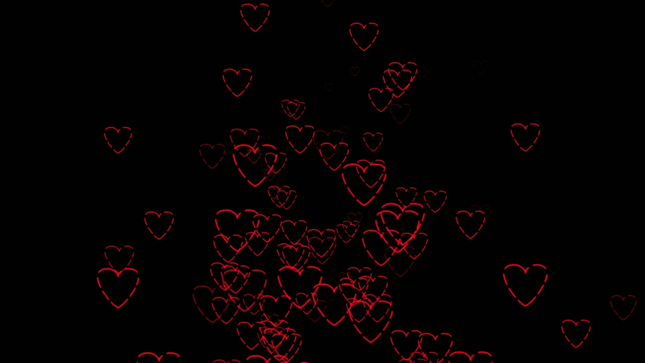 네온 빛의 비 사랑의 상징