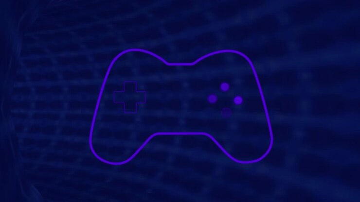 Animation of purple video game logo