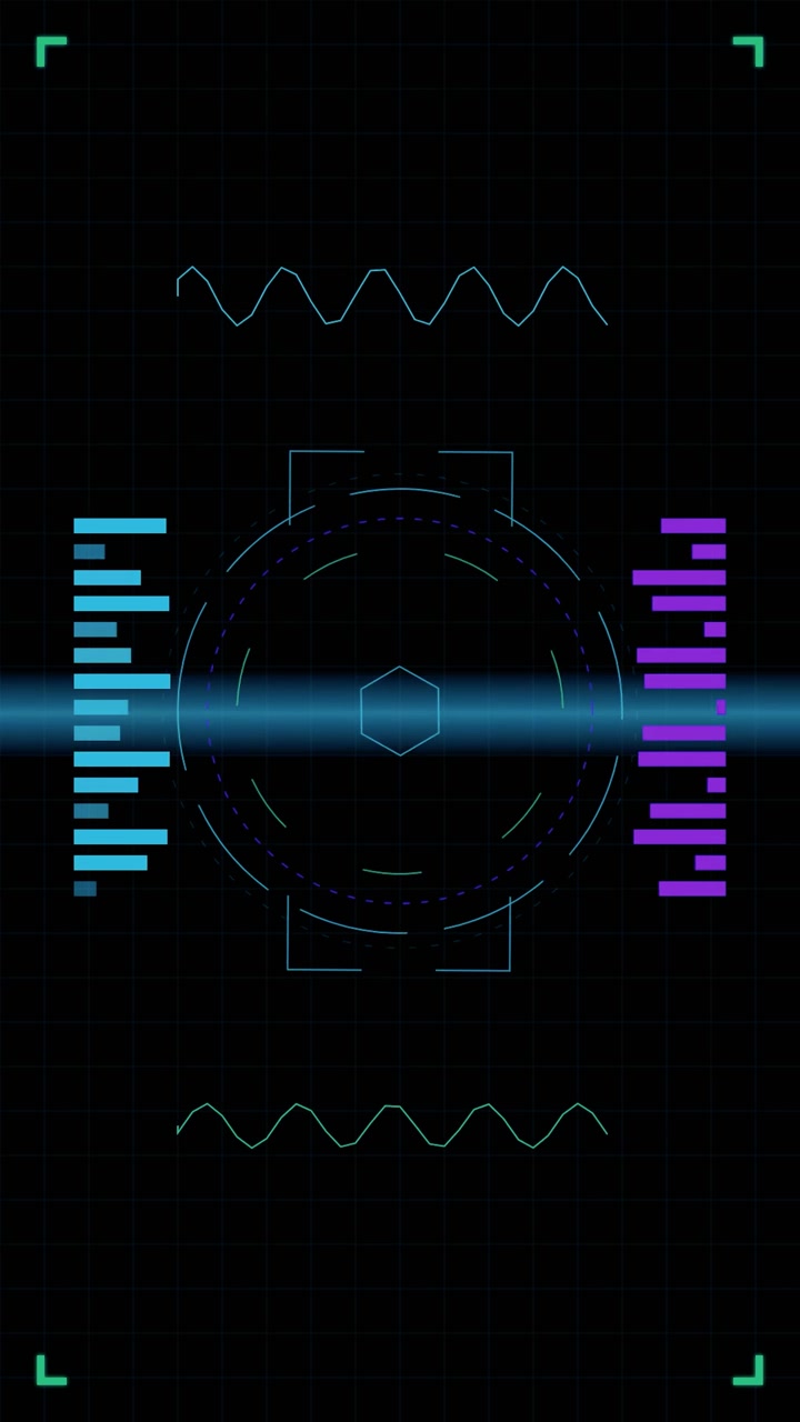 Animazione di scansione dell'interfaccia HUD digitale futuristica