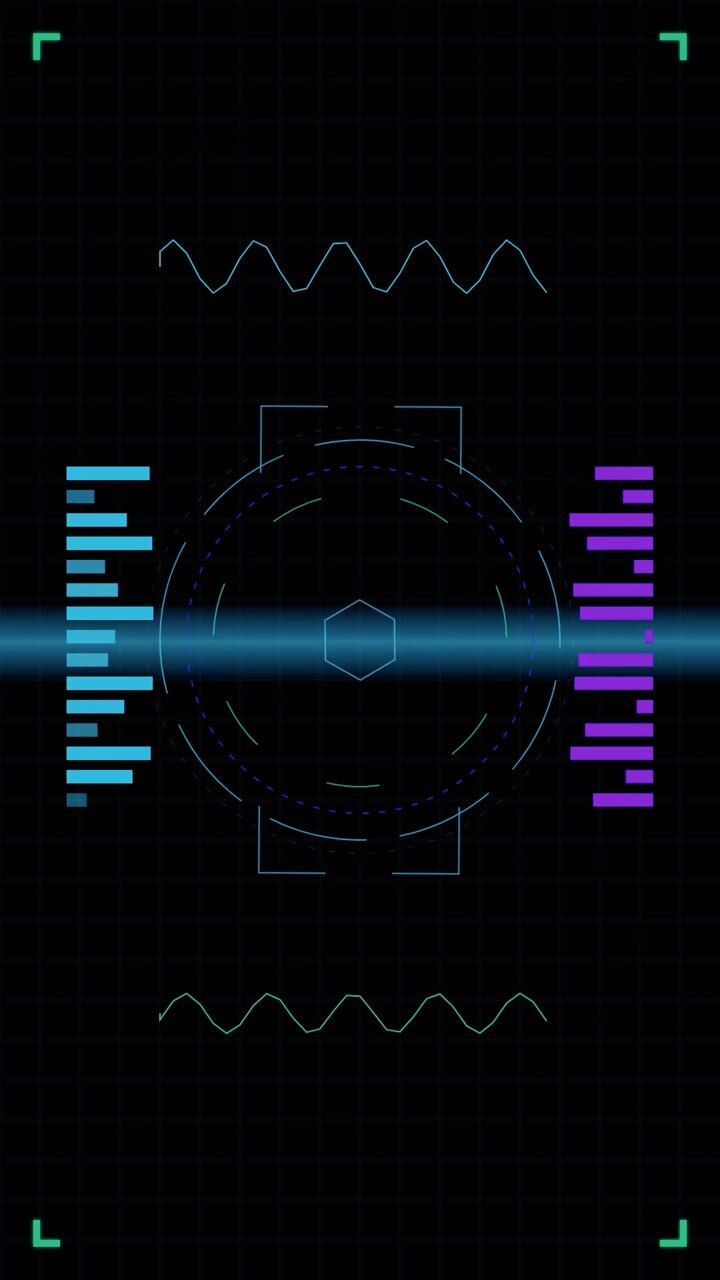 Animazione di scansione dell'interfaccia HUD digitale futuristica