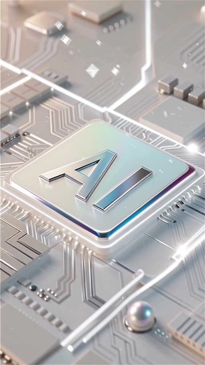 Futuristic AI Chip Motherboard Technology Background
