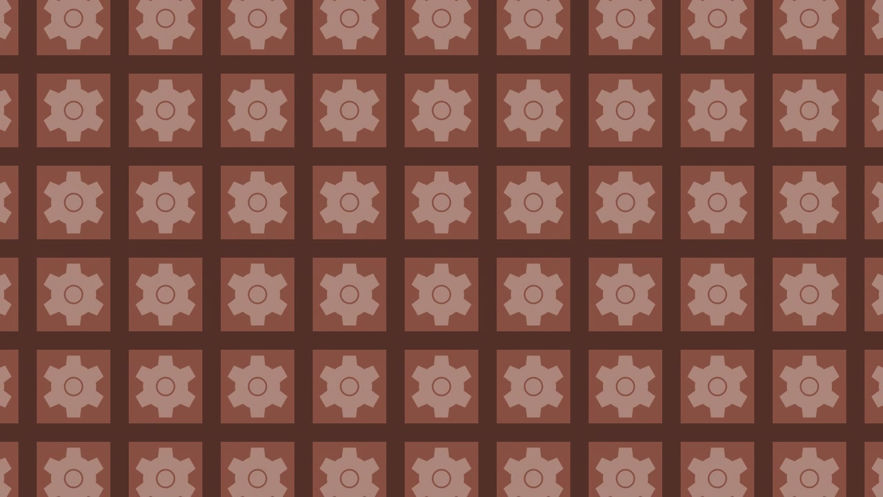 Motivo Geometrico Marrone e Nero con Ingranaggi