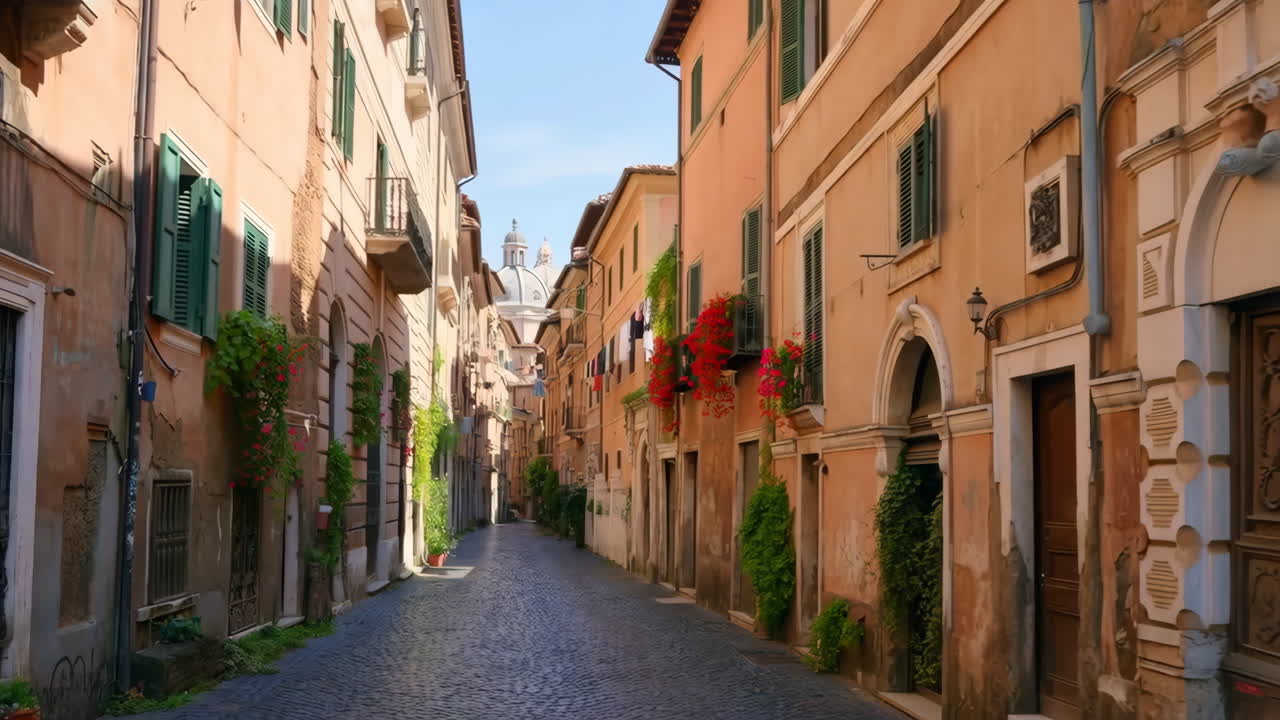 Charming Cobblestone Street in an Old European City