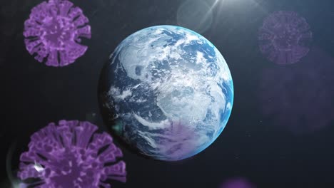 Animation-of-covid-19-cells-floating-over-globe