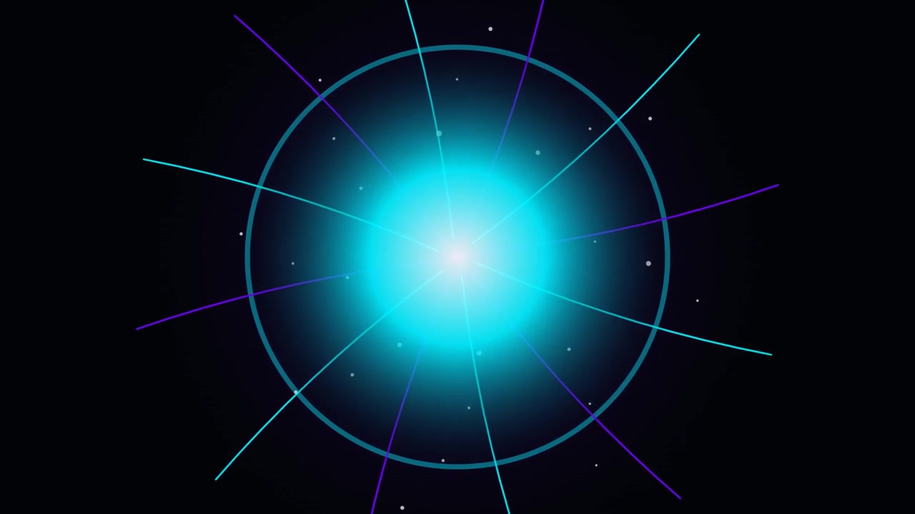 Explosão de luz azul brilhante abstrata com linhas radiantes