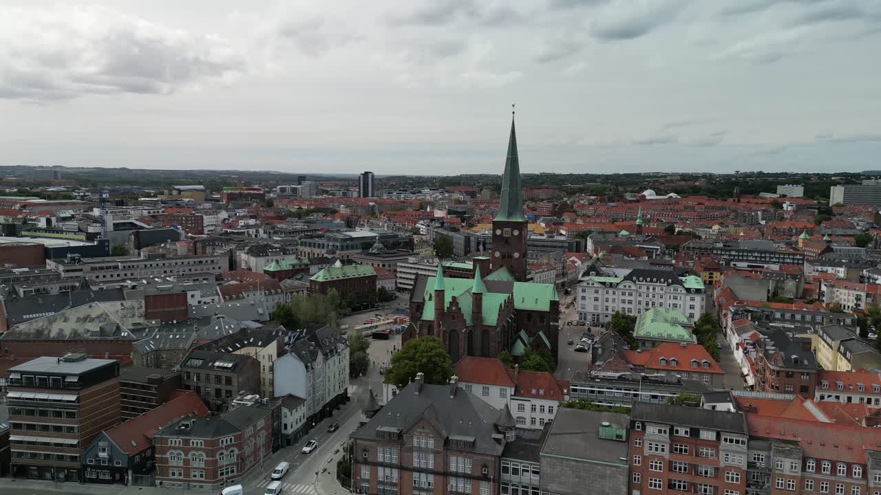 Luftopstigning over Aarhus bybillede og Skt.