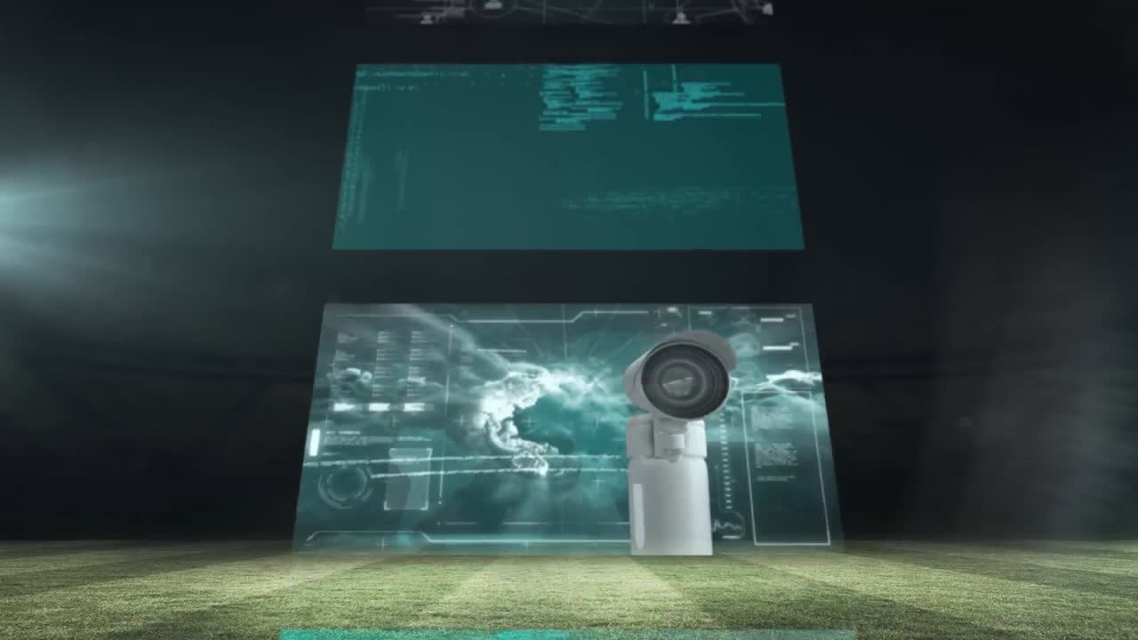 animación de diversos datos digitales que se mueven rápidamente en las pantallas