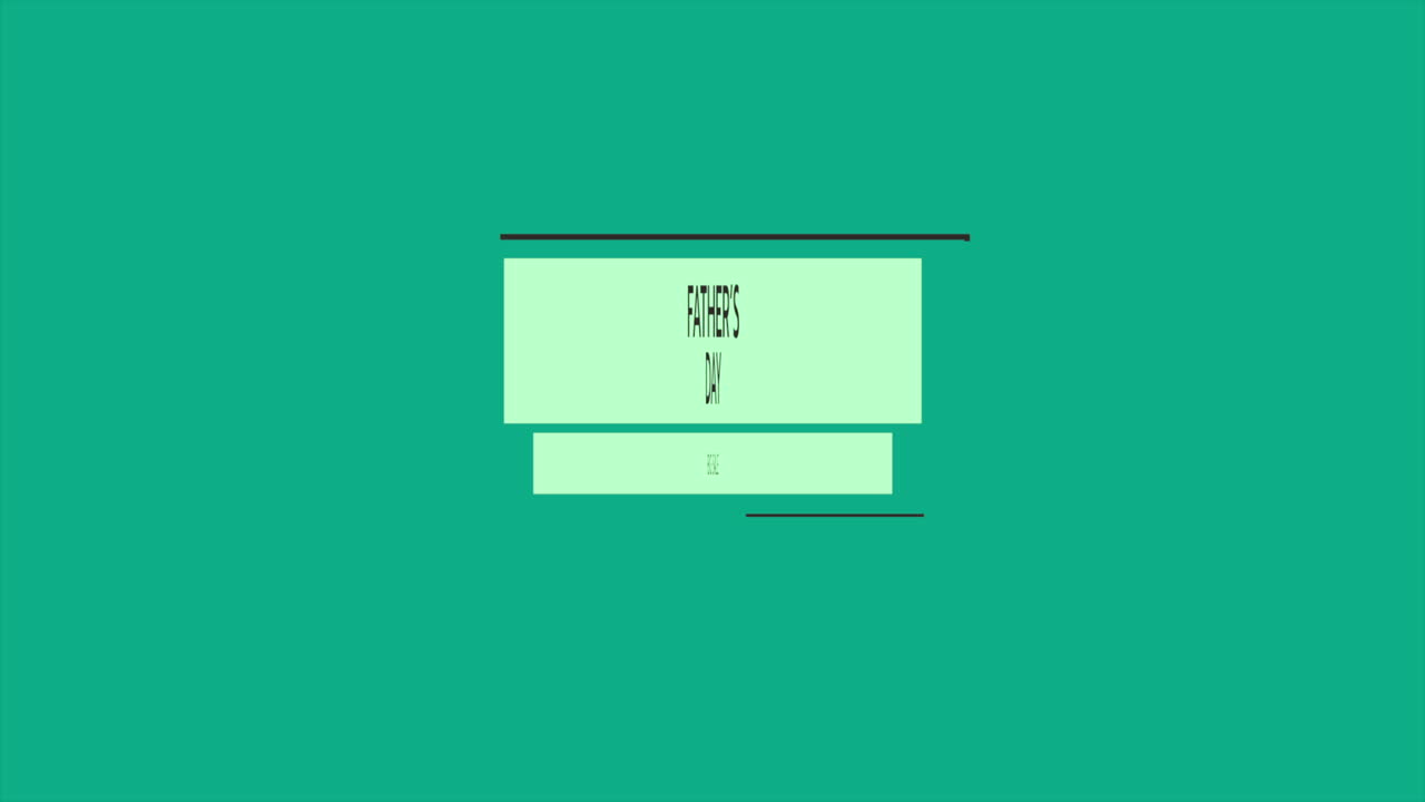 검은 선이 있는 녹색 프레임의 아버지 날