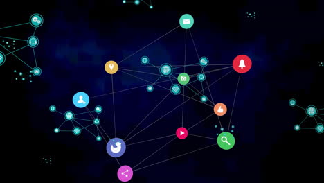animation of network of connections on black background