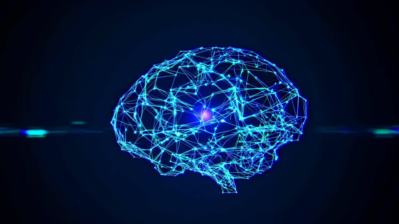 Digital Brain Plexus Network with Glowing Connections