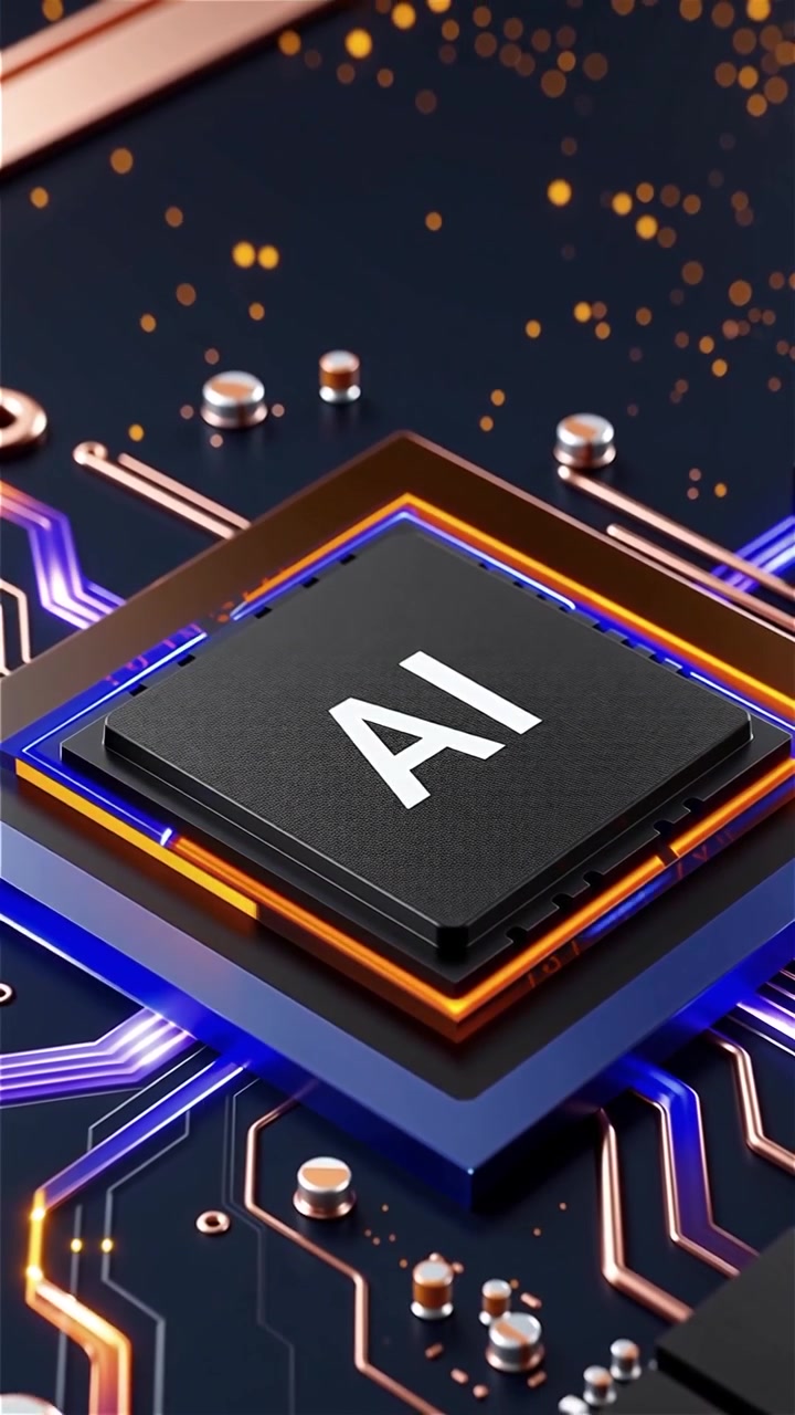 Futuristic AI Chip Motherboard Technology Background