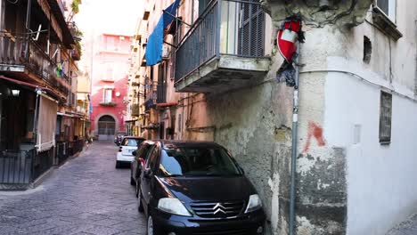 a serene alley with parked cars