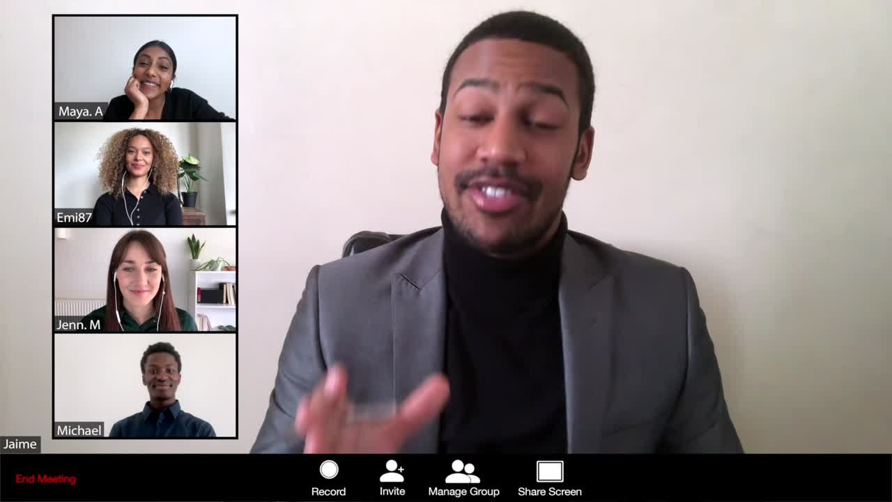 Man Leading An Online Meeting 