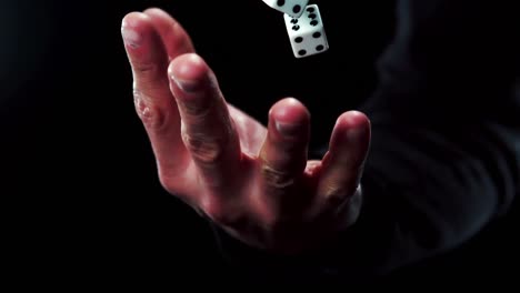 hand catching a dice