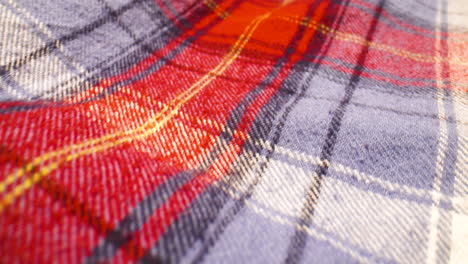 plaid pattern flannel fabric, close up