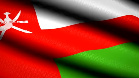 oman flag waving textile textured background. seamless loop animation. full screen. slow motion. 4k video