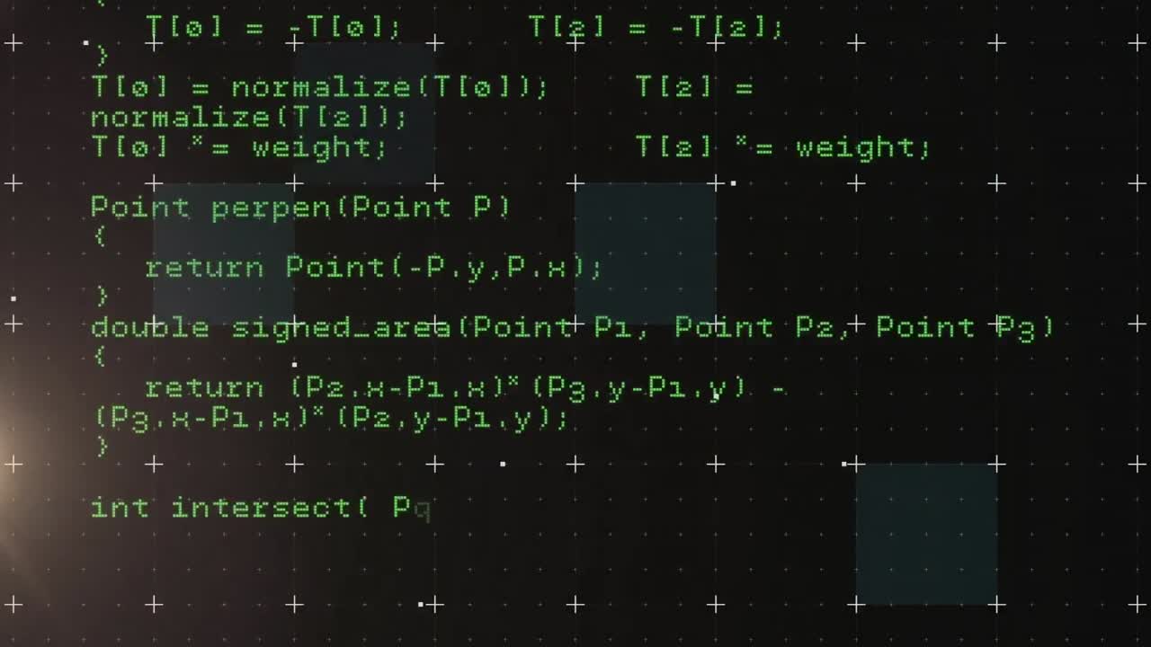 Animation of data processing over grid and markers
