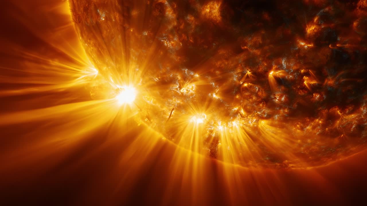 Stunning View of the Sun's Surface: A Series of Evolving Solar Phenomena Captured in Detail, Showcasing the Intensity of Solar Flares and the Dynamic Atmosphere of Our Star