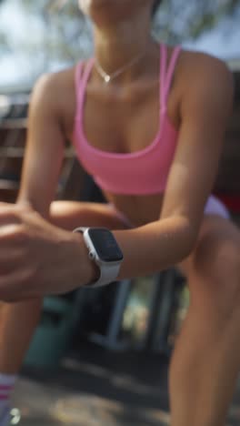 young woman's outdoor fitness routine