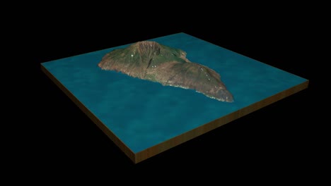 la palma volcano terrain map 3d render 360 degrees loop animation