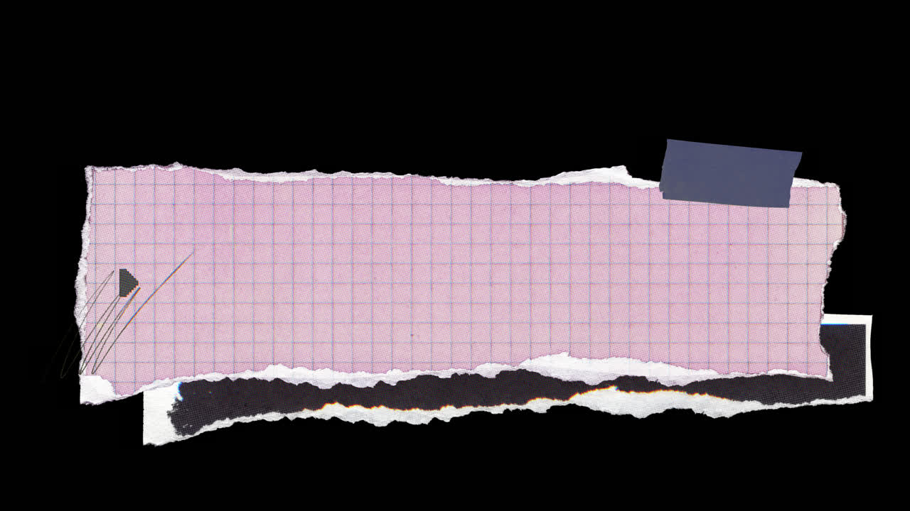Dynamic Torn Paper Collage Animation with Retro Grunge Aesthetic