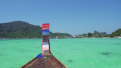 floating on boat in bay of phi phi don island