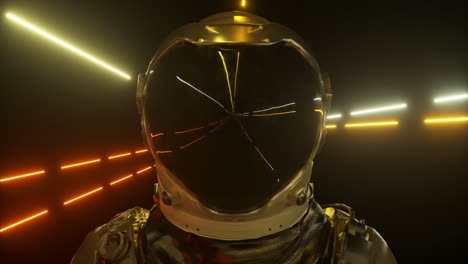 astronaut in neon lights