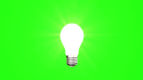 Light-bulb-on-green-background