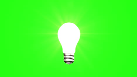 bombilla sobre un fondo verde