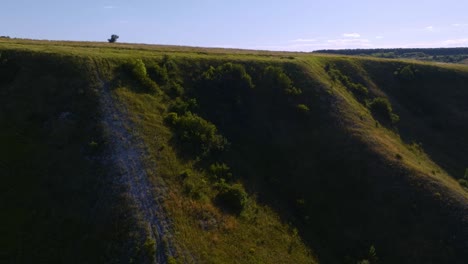 aerial view of a hilly landscape